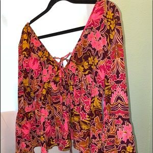 XS Long sleeve printed blouse - from GB